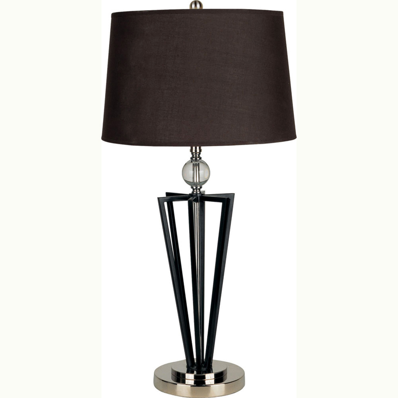 31127 28 In. Crystal Ball Table Lamp - Black