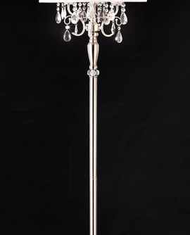 62 In. Crystal Silver Floor Lamp