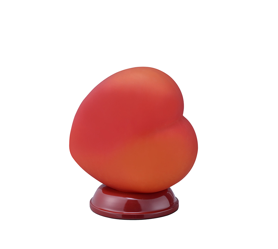 Kt-192 8.4 In. Heart Shape Table Lamp, Red