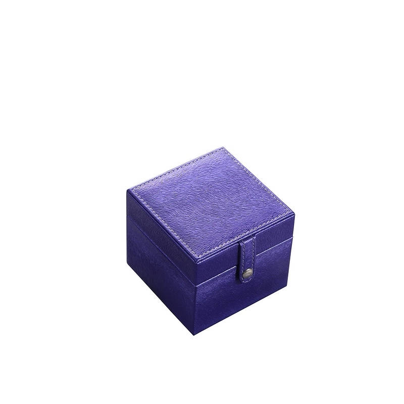 Ymb-1801 3.3 In. Mini Square Travel Jewlery Case, Azure Blue