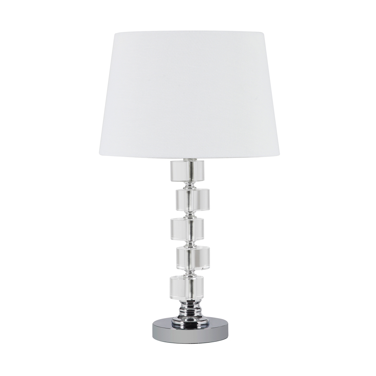 Hbl2142 20 In. Adelaide 5 Crystal Round Stacked Cube Orbs Table Lamp