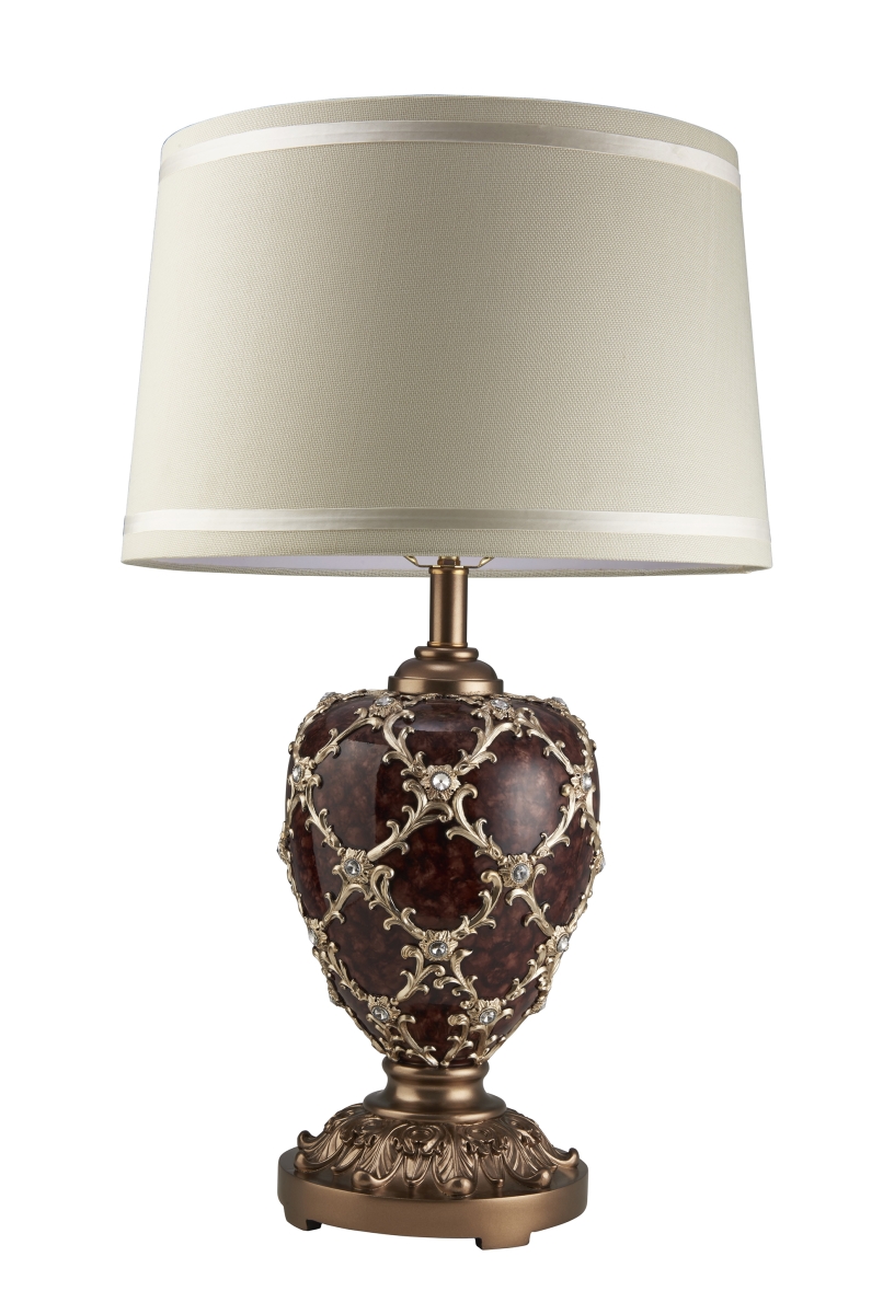 Ore-4298t 28.75 In. Curvae Stencils Table Lamp, Brown & Gold