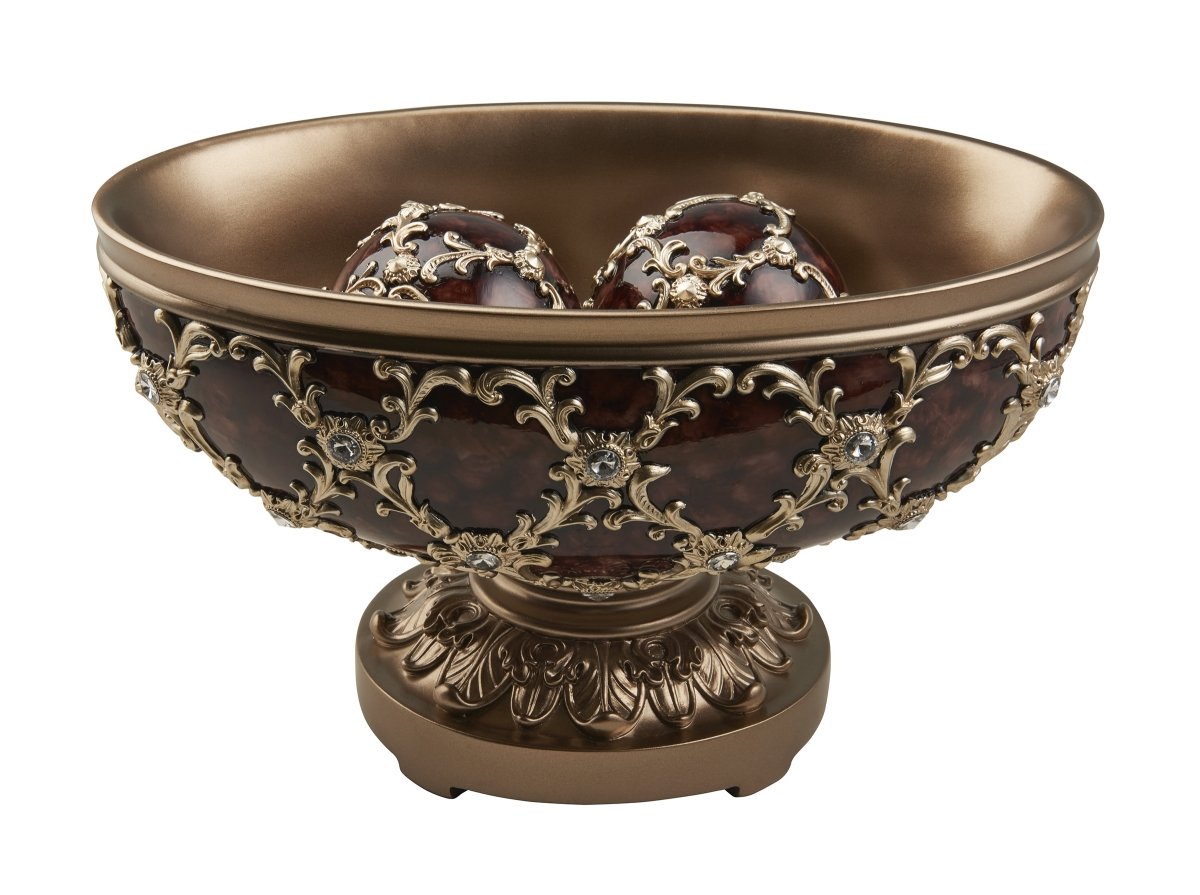 Ore-4298b 8.25 In. Curvae Stencils Decorative Bowl With Spheres
