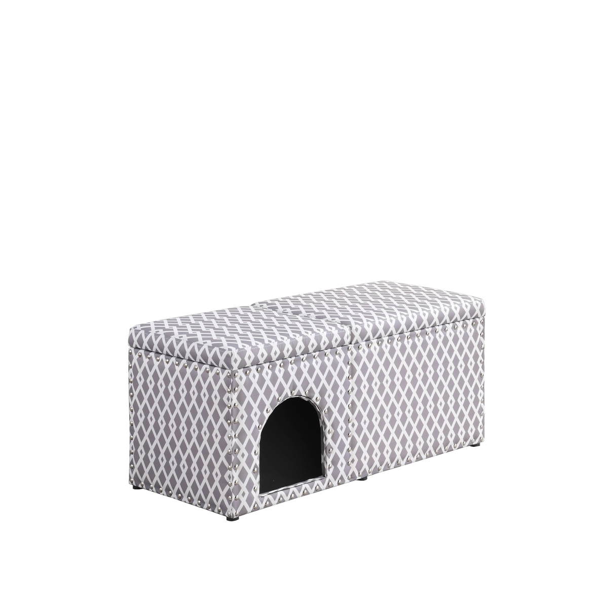 Hb4803 18 In. Horizontal Gray Pet Housing With Storage Bench