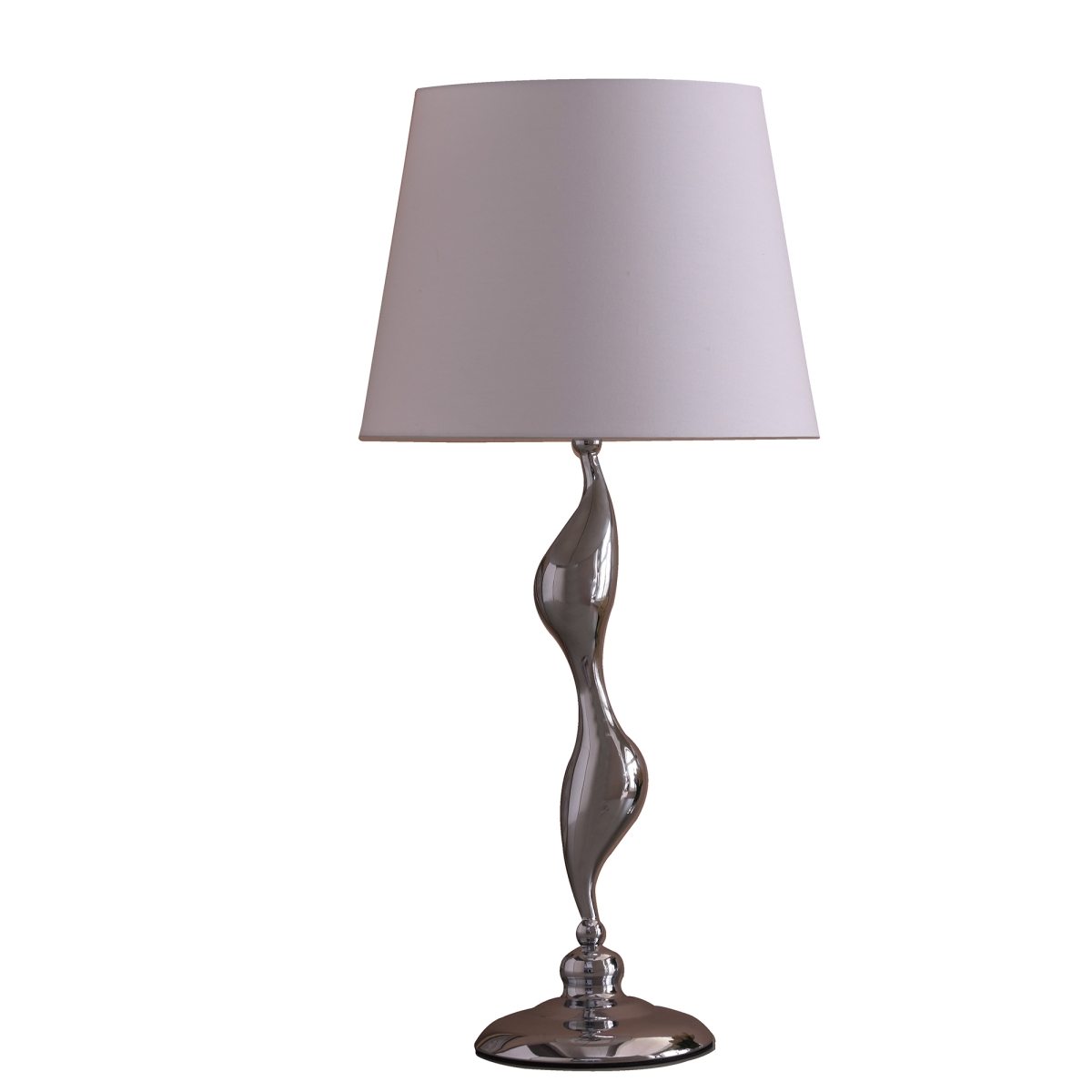 Hbl2219 24 In. Erte Art Deco Silhouette Table Lamp - Silver Chrome & White