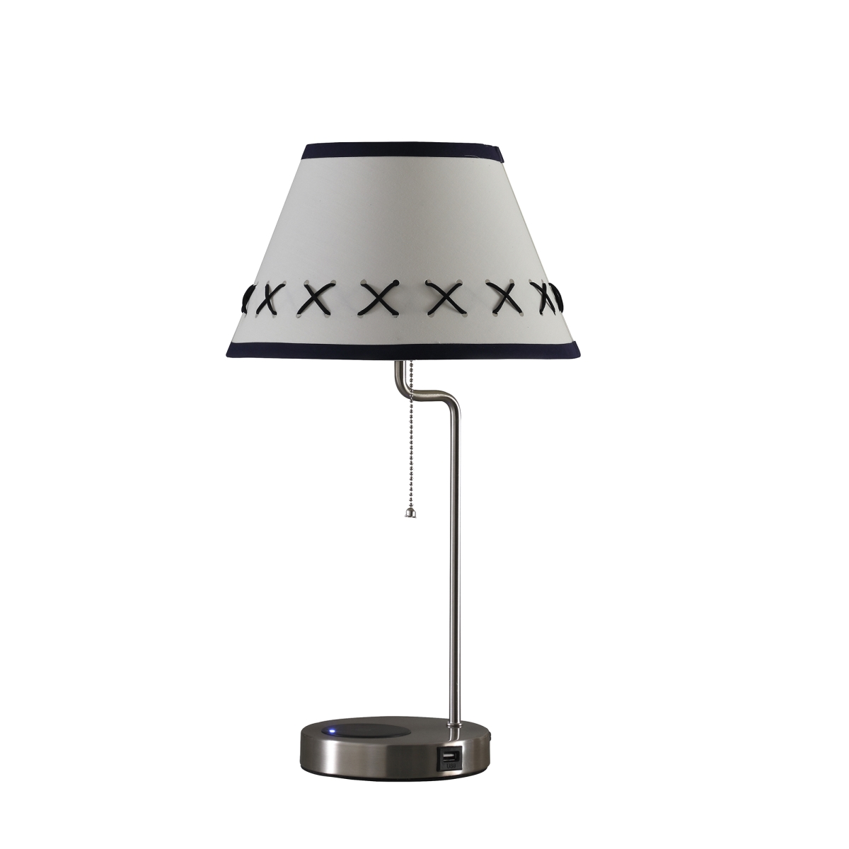 Hbl2303 20 In. Shelby Modern Craft Table Lamp With Usb & Charging Station - Brushed Silver