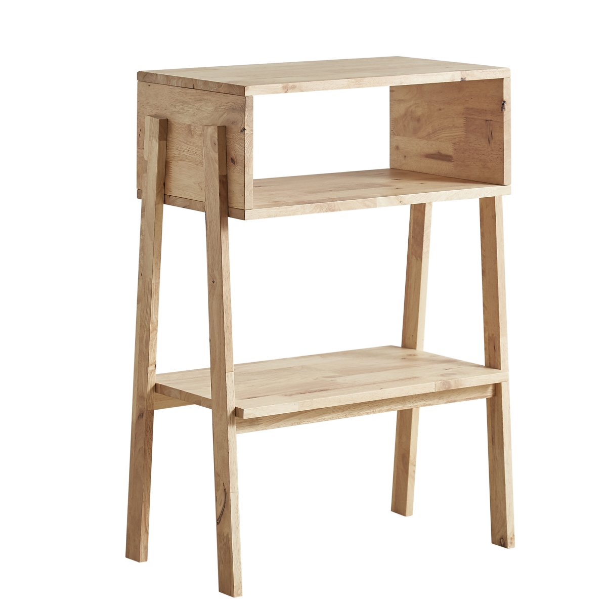 D4796-na 36 In. Mid Century Open Wood Storage Console Table, Natural