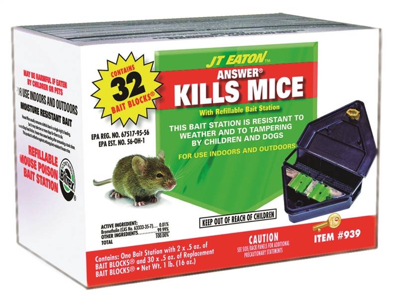 1573211 Solid Refillable Mouse Bait Station, 1 Lbs - Green