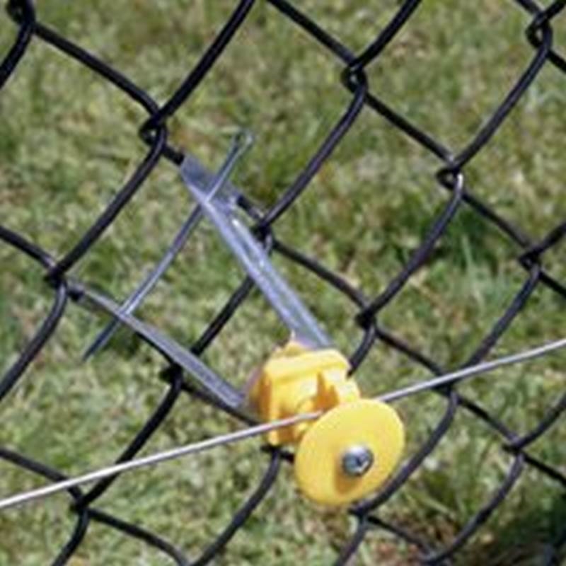 6 In. Chain Link Insulator For Use With Electric Fence - Yellow