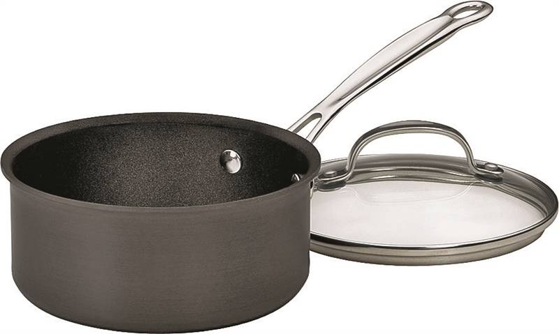 1902477 Chefs Classic 619-16 Hard Anodized Non-stick Sauce Pan With Lid, 1.5 Qt, Aluminum