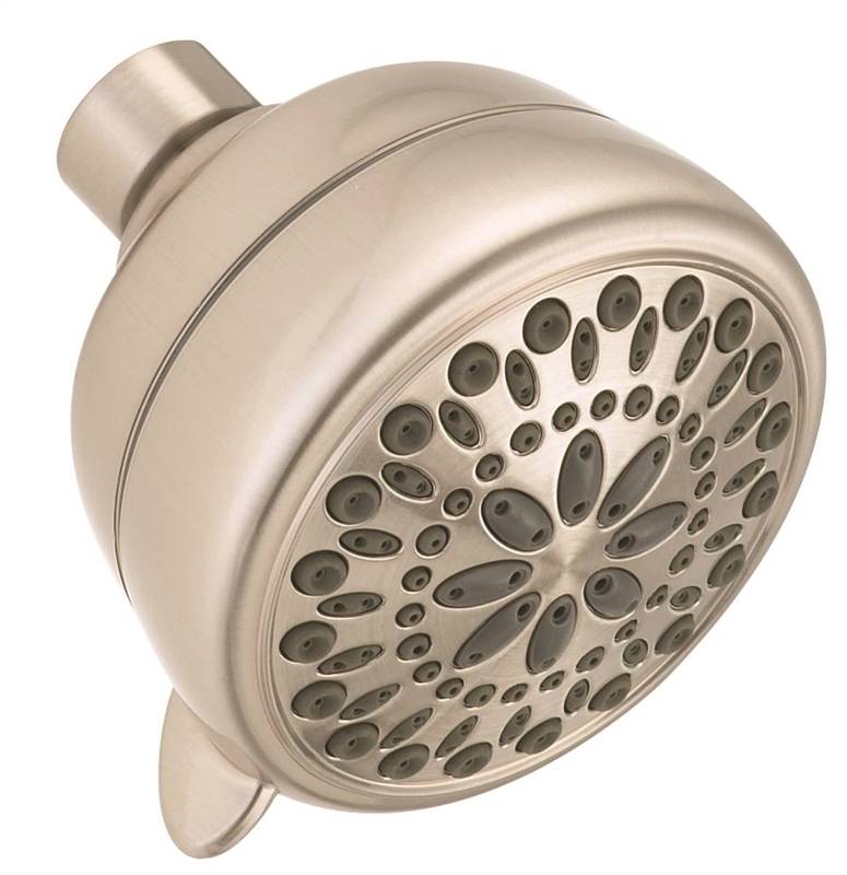 2 Gpm Nickel Plated Universal Showerhead, 0.5 In. Ips -7 Spray Functions, 80 Psi