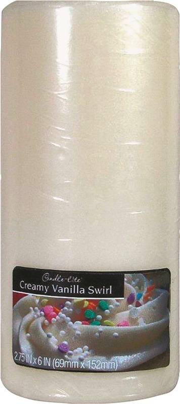 Candle-lite 1291855 6in Candle Vanilla Swirl - Case Of 2