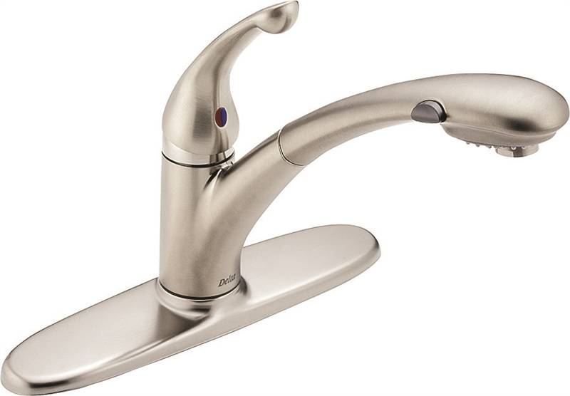 Delta Faucet 1792068 Single Pullout Stainless Steel Kitchen Faucet