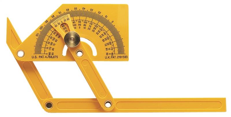 General Tools 2630846 General Tools 29 Angle Protractor With Brass Locknut, 0 - 165 Deg, Plastic