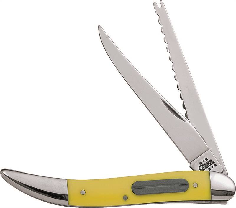 Pocket Knives 2715258  120 Fishing Knife 4.25 in Closed L, Yellow, 320094F Stainless Steel