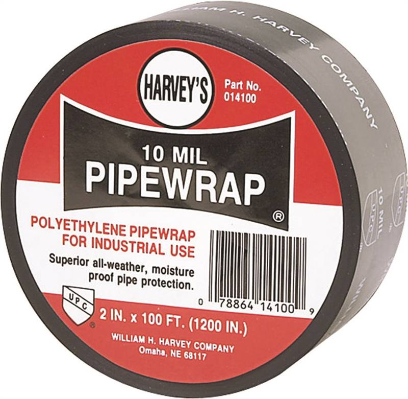 1627405 Pipe Wrap, 2 X 100 Ft L X 10 Mil T, Black