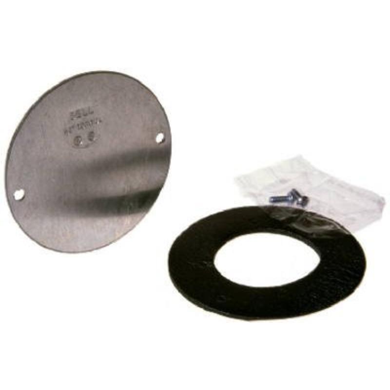 4 In. Round Blank Cover With Gasket, Gray