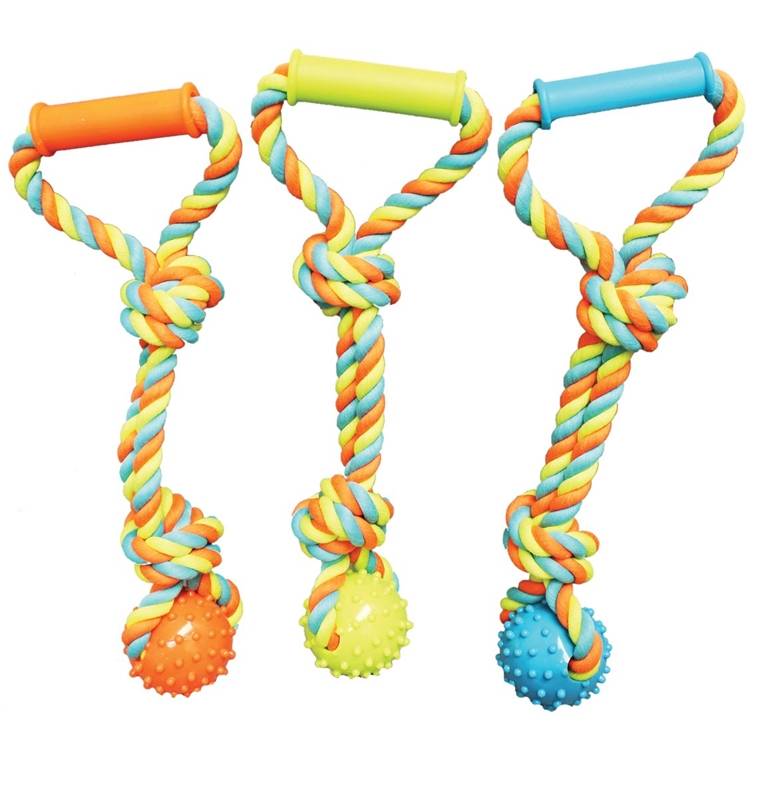 1868041 Pet Toy Tug Spike Ball With Rope, 15 In. - Thermoplastic Rubber