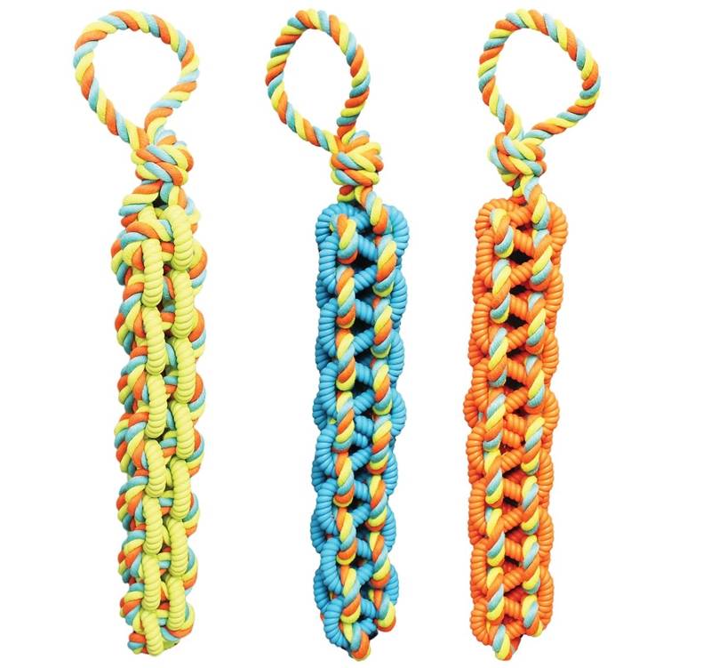 20 In. Braided Pet Toy Rope Tug, Thermoplastic Rubber