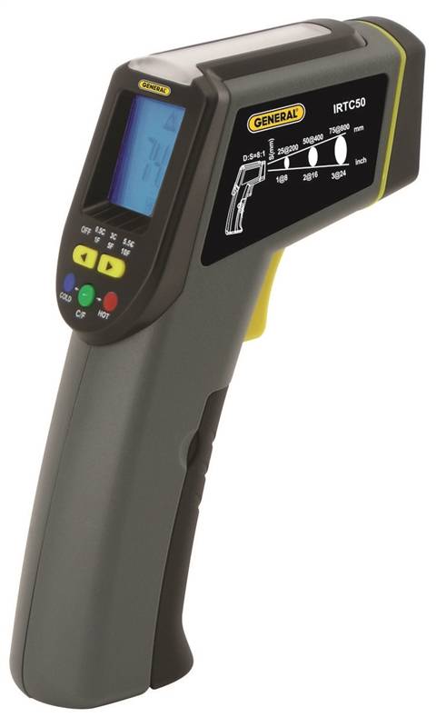 General Tools 0873190 Infrared Thermometer With Tricolor Light Panel