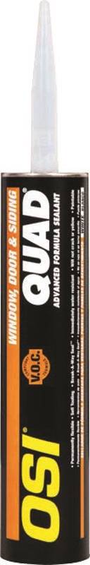 0207431 Osi Quad Voc Advanced Formula Sealant, 10 Oz, Paper Cartridge, No 513 Gray, Solid, Paste