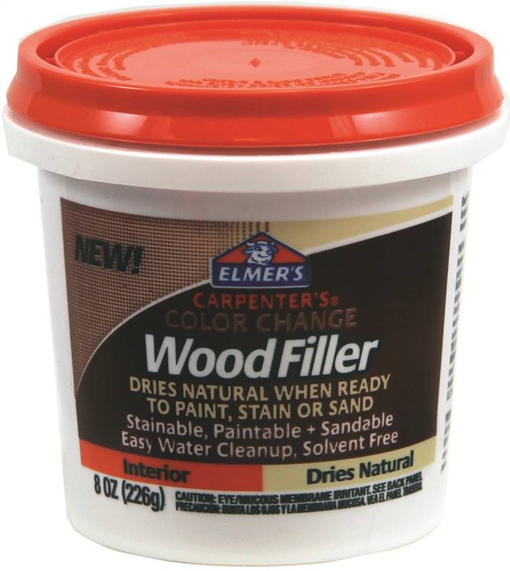 Elmers Products 1343482 Color Changing Wood Filler, 8 Oz, Natural, 24 Hr