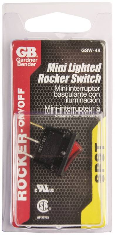 3268448 Gsw-48 Mini Rocker Switch, 0.5 Vac, 1.6 A, 1 P, 3 Position