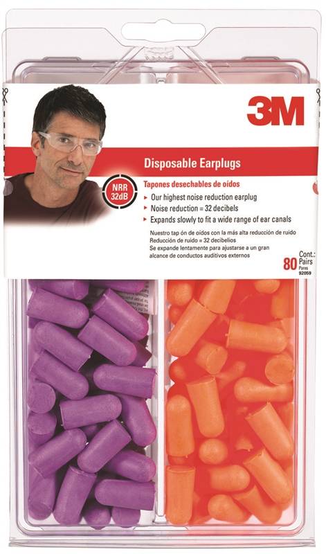 4309944 32 Db Foam Tekk Protection Disposable Earplug - Orange & Purple