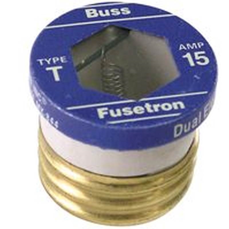 Fuses 4180923 Heavy Duty Low Voltage Time Delay Plug Fuse, 125 Vac, 15 A, 10 Ka