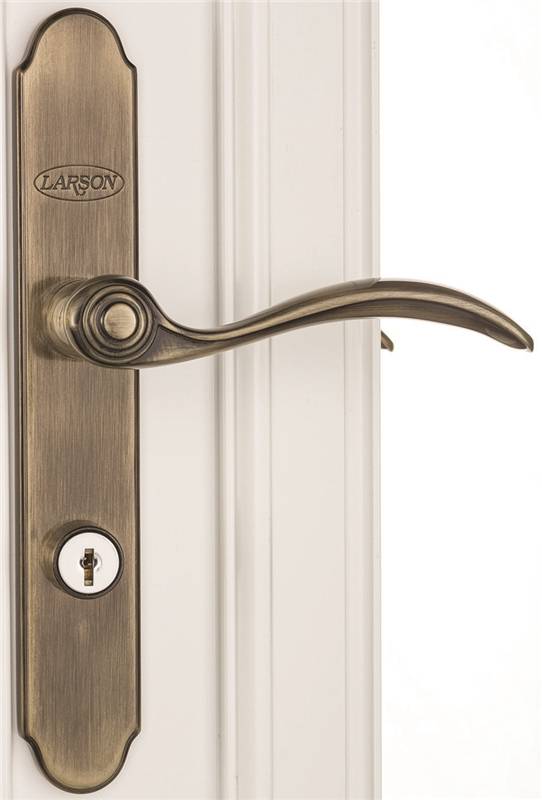 Larson Manufacturing 4338828 Quickfit Door Handle Set - Antique Brass