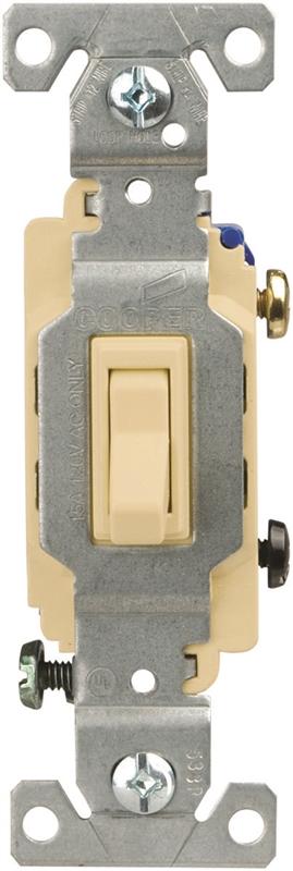 Cooper Wiring 343517 Arrow Hart Csb Grd Pro Toggle Switch, 120 & 277 Vac, 15 Amp, 1 P, Ivory