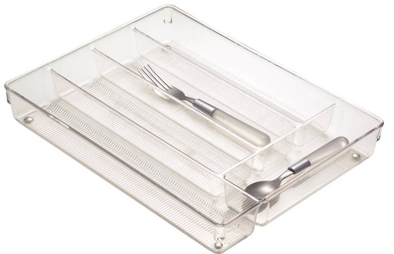 469791 Cutlery Tray, For Use With Most Standard Size Drawers, 5-compartments, Resipreme, Clear