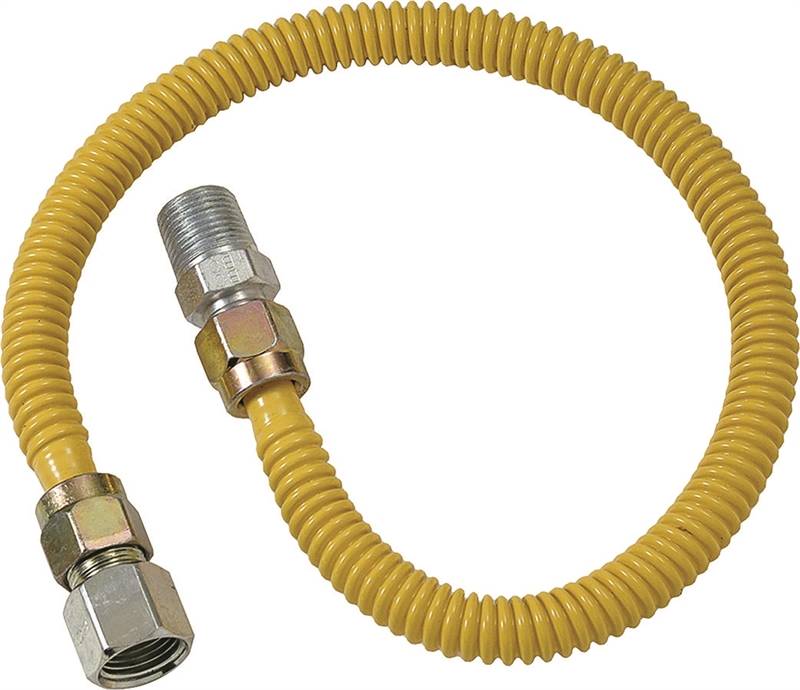 637702 Straight Gas Connector, 0.5 In., Fip X Mip, 30 In L, 0.5 Psi, -40 To 150 Deg F, Stainless Steel