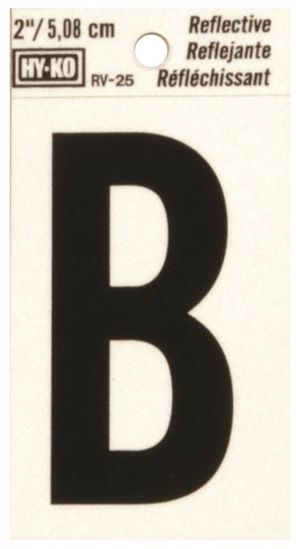 Hy-ko Products 724021 Reflective B Letter House - Black - 2 In. - Case Of 10