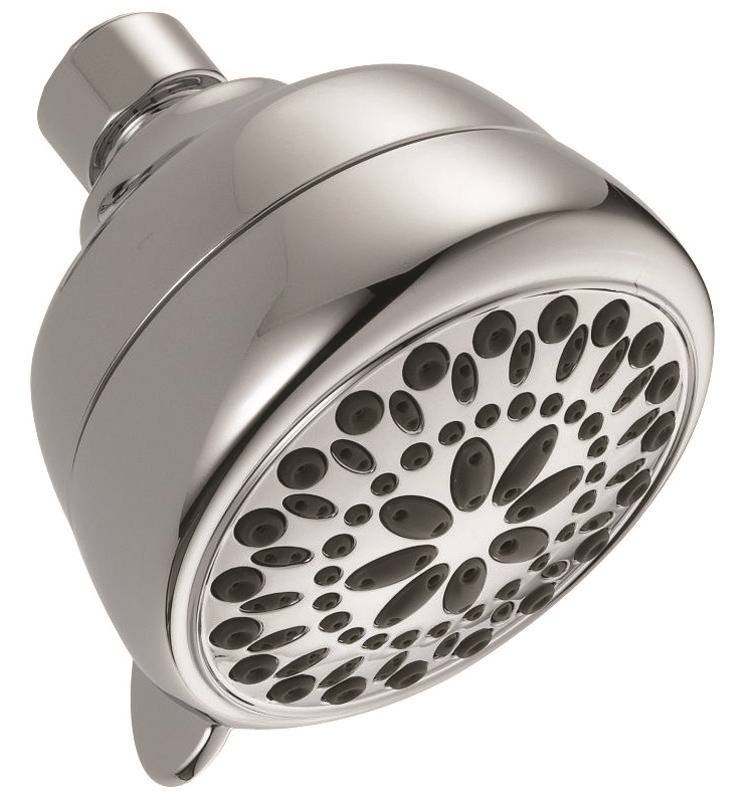 Delta Faucet 918201 Delta Universal Showerhead, 2 Gpm, 0.5 In. Ips, 7 Spray Functions, 80 Psi, Plastic, Chrome Plated