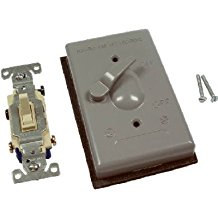1718527 Weatherproof Toggle Switch Cover With Switch, Gray, Die Cast Metal