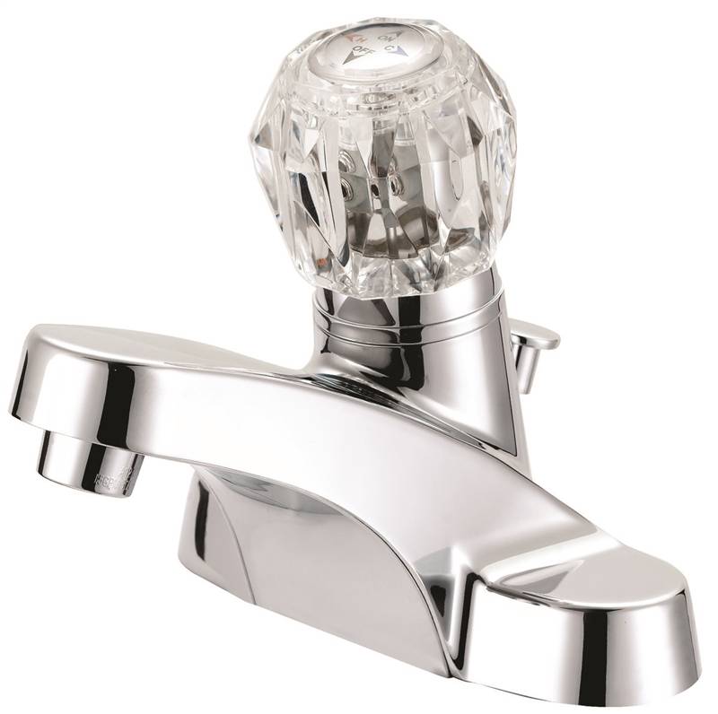 2029627 4 In. Lavatory Faucet With Plastic Pop-up, Round Handle-chrome