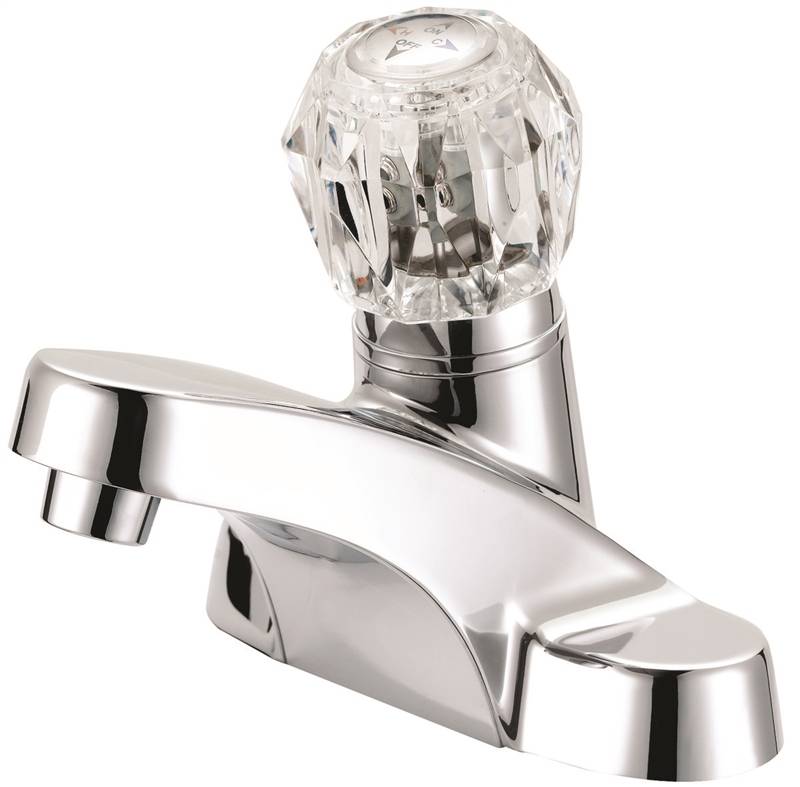 2070324 4 In. Lavatory Faucet With Plastic Pop-up, Acrylic Handle-chrome