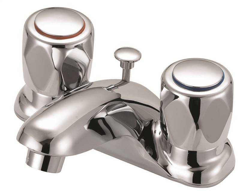 1472109 4 In. Faucet Lavatory Two Handle, Round Chrome