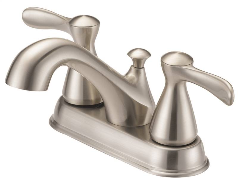 1580463 4 In. Two Handle Lavatory Faucet With Plastic Pop-up, Lever Nickel