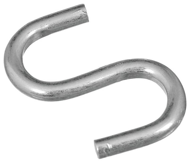 1 In. Open S Hooks - Zinc Plated