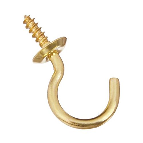 7172604 0.87 In. Cup Hook Shoulder Brass Plated