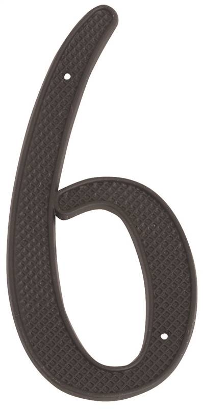 6, 4 In. House Number Steel - Zinc Plated, Black