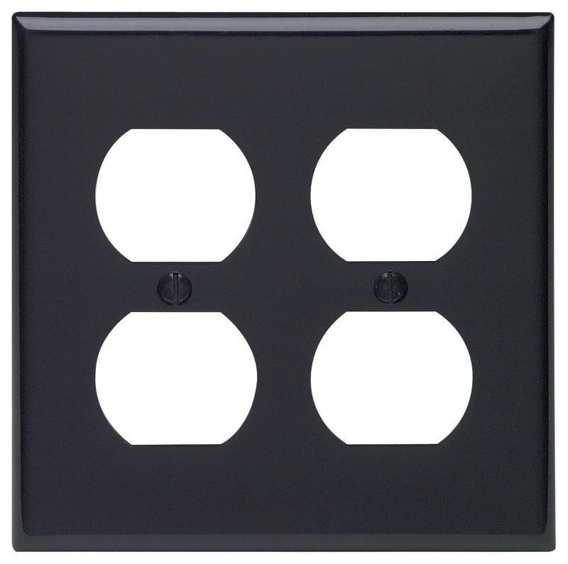 2-toggle Receptacles Nylon Wall Plate, Black