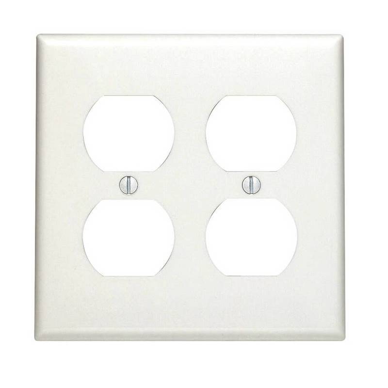 4590501 2-toggle Receptacles Nylon Wall Plate, White