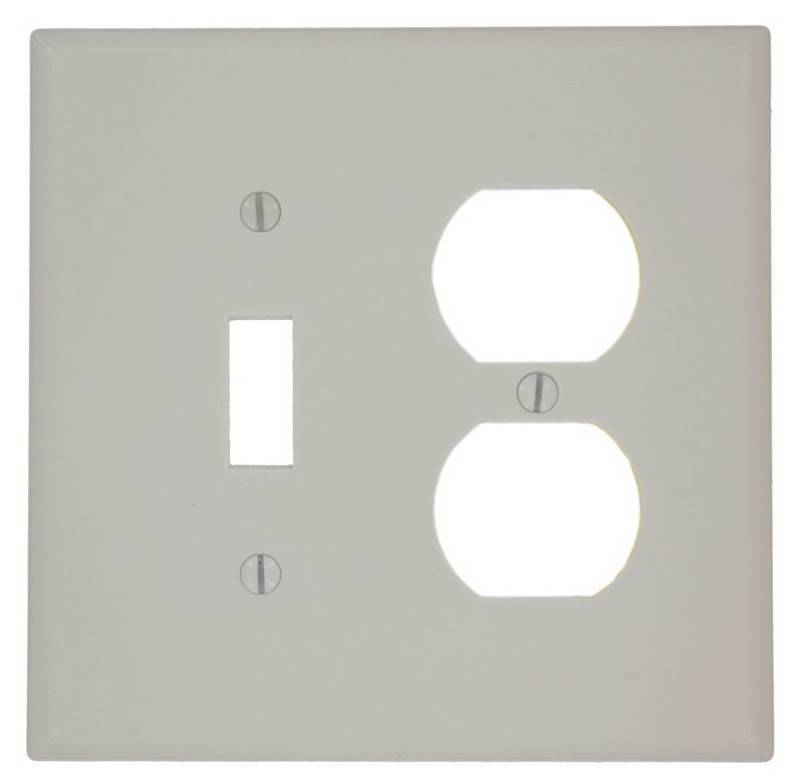 4590220 Duplex Device Combination Wallplate, Light Almond