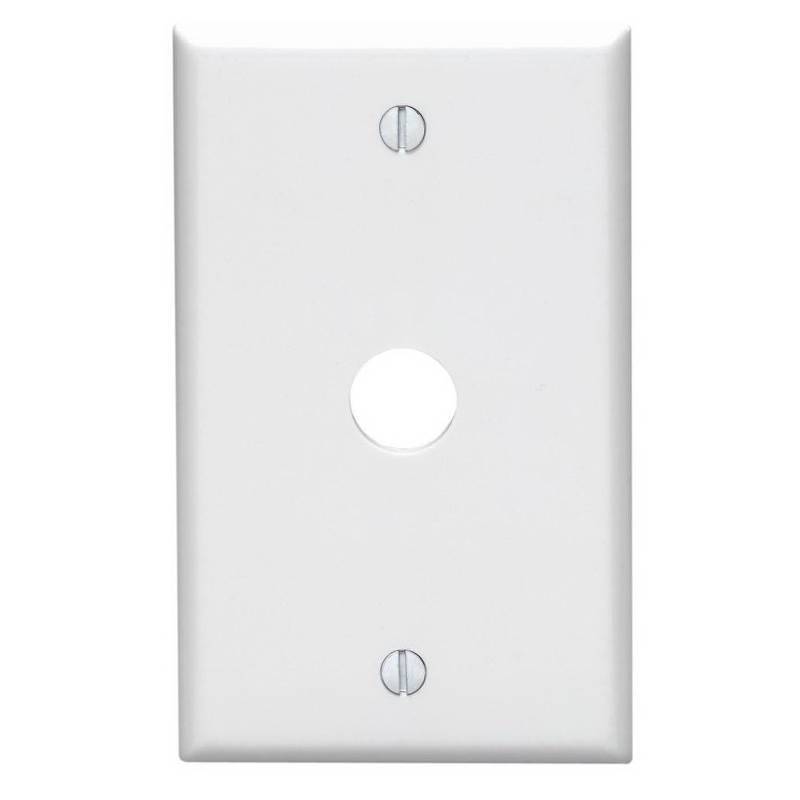 0.62 In. Hole Device Telephone & Cable Wallplate Box Mount, White