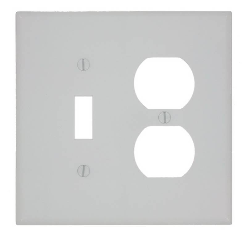 4590212 Duplex Device Combination Wallplate, Midway Size - White