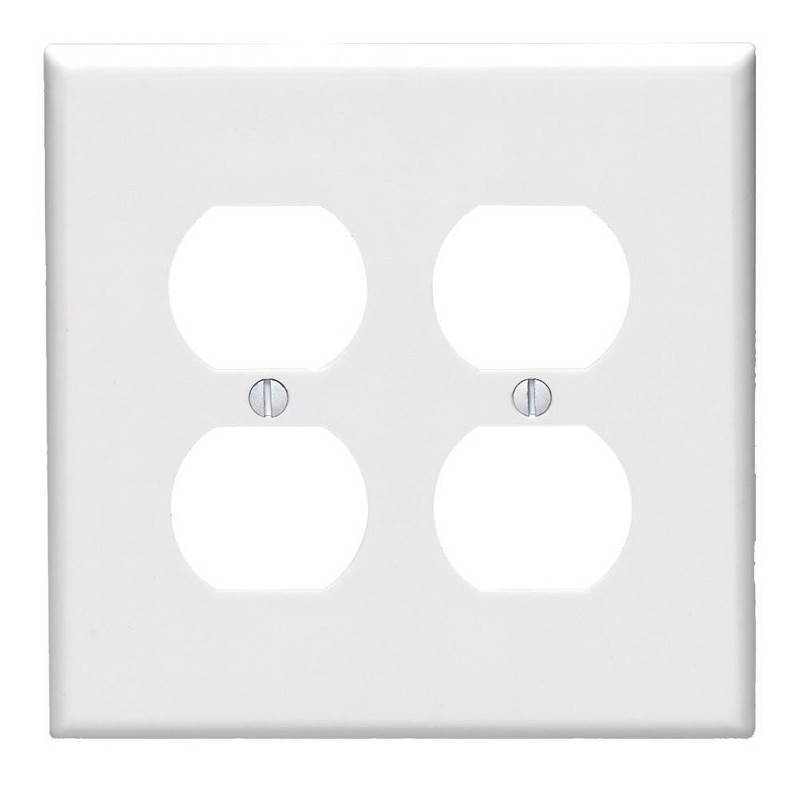 4590329 Duplex Device Receptacle Wallplate, Midway Size - White