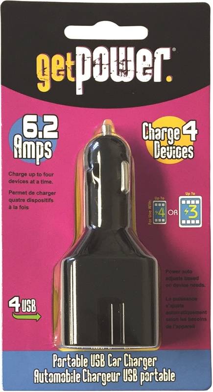 8066557 Adapter Direct Current 4 - Usb Get Power, Car Adapter - Black